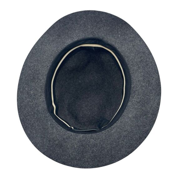 Rag & Bone Womens Hat Fedora Gray Wool Leather Band Sz Medium Floppy Brim Fall